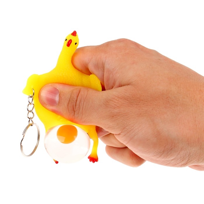 Мялка с водой «Курица» на брелоке, набор 3 шт Мялка с водой «Курица» на брелоке, набор 3 шт