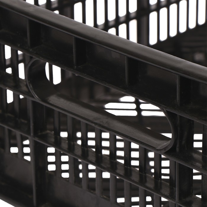 Ящик универсальный, пластиковый, 52 &times; 32 &times; 16 см, на 30 кг, чёрный, МИКС