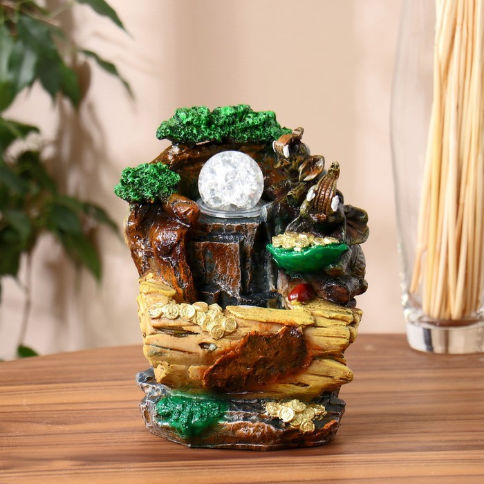 Фонтан Фонтан "Слоны с монетками в чаше" 20х13 см (с подсветкой)