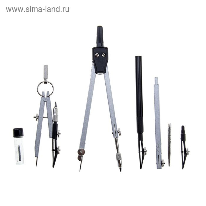 Набор чертежный 7 предметов, в пластиковом пенале Набор чертежный 7 предметов, в пластиковом пенале