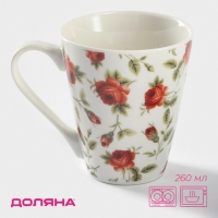 Кружка фарфоровая Доляна &laquo;Цветочный принт&raquo;, 260 мл