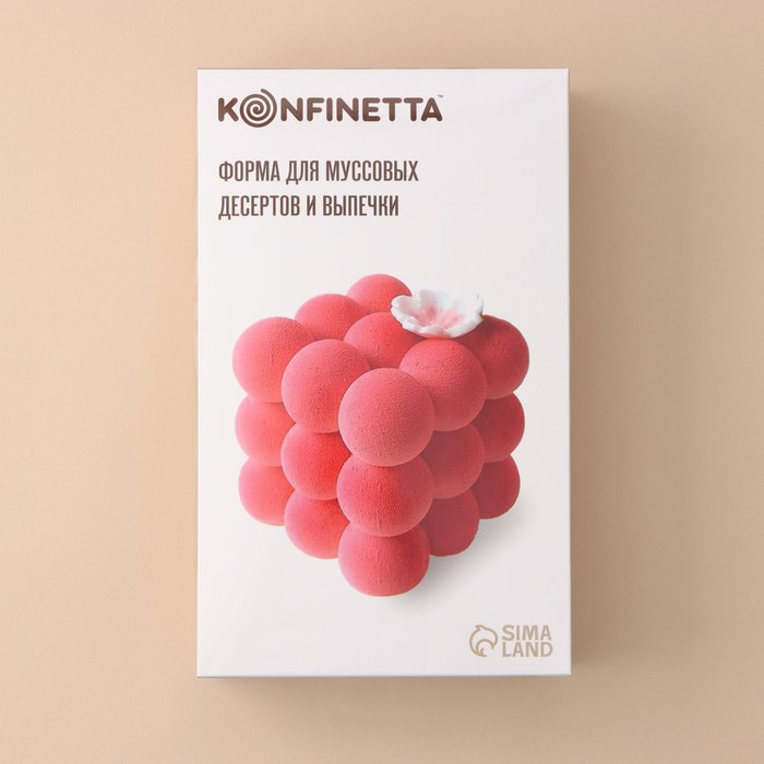 Форма для муссовых десертов и выпечки KONFINETTA &laquo;Рафаэль&raquo;, силикон, 29,7&times;17,5&times;5,7 см, 6 ячеек (6,2&times;6,2 см), цвет белый