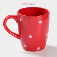Кружка Доляна «Красный горох», 360 мл, цвет красный Кружка Доляна «Красный горох», 360 мл, цвет красный