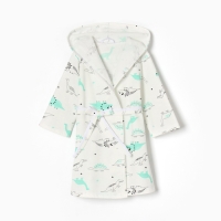 Халат для мальчика НАЧЕС, цвет белый/динозавры, рост 110 см