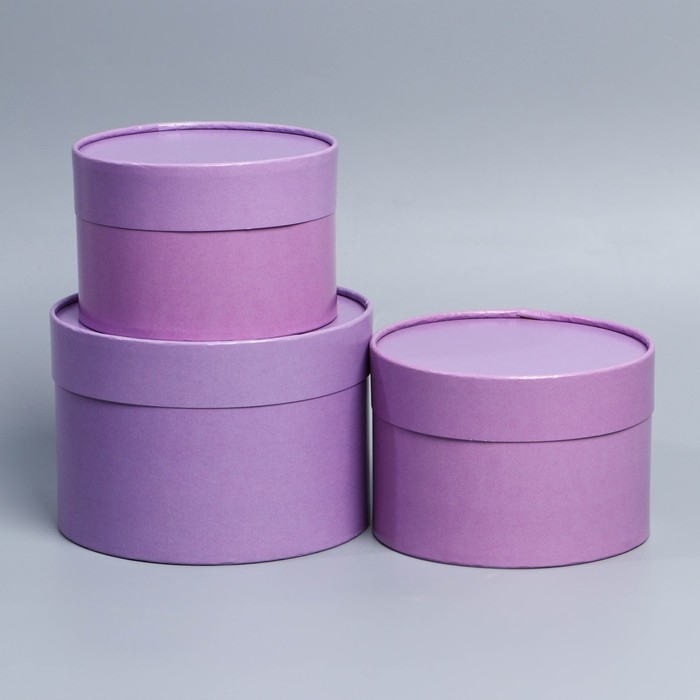 Набор шляпных коробок 3 в1, упаковка подарочная, (16х10,14х9,13х8,5) лавандовый Набор шляпных коробок 3 в1, упаковка подарочная, (16х10,14х9,13х8,5) лавандовый