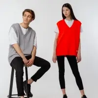 Жилет оверсайз унисекс Tad, светло-серый, размер S/M