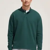 Рубашка поло оверсайз с длинным рукавом Heritage, темно-синяя, размер XXL