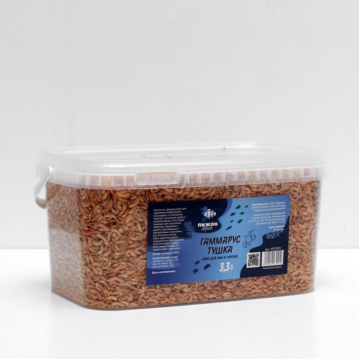 Корм для рыб и черепах Корм для рыб и черепах "Пижон" гаммарус тушка, ведро, 3,3 л