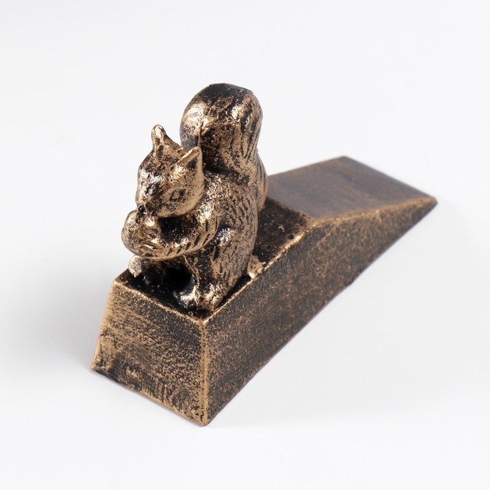 Стоппер дверной чугун Стоппер дверной чугун "Белочка" золотая патина 11х4х14 см