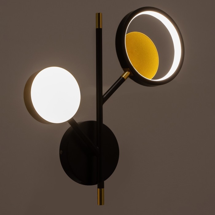 Бра 2292/2 LED 30Вт 3000-6000К черно-золотой 39х36х6 см