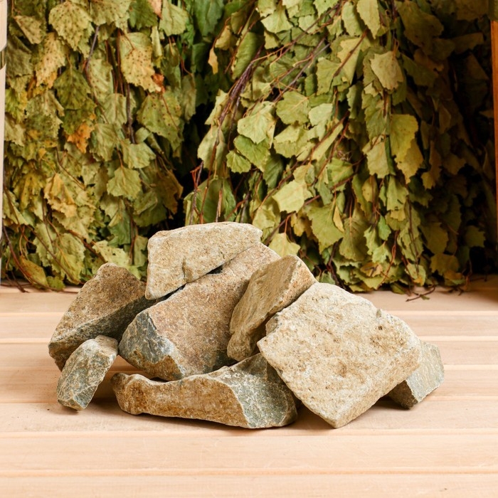 Камень для бани Камень для бани "Порфирит" колотый, коробка 20 кг, фракция 70-120 мм