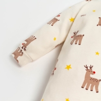 Комбинезон Крошка Я "Merry Xmas", рост 80-86 см, цвет бежевый