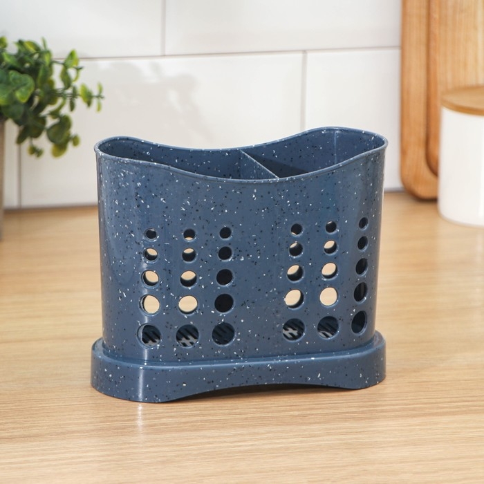 Сушилка для столовых приборов STONE, 16,8&times;8,4&times;13,3 см, цвет темный камень