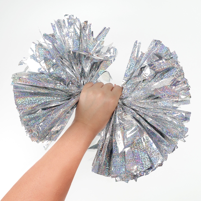 Помпон 1шт, цвет гологафия серебро Помпон 1шт, цвет гологафия серебро