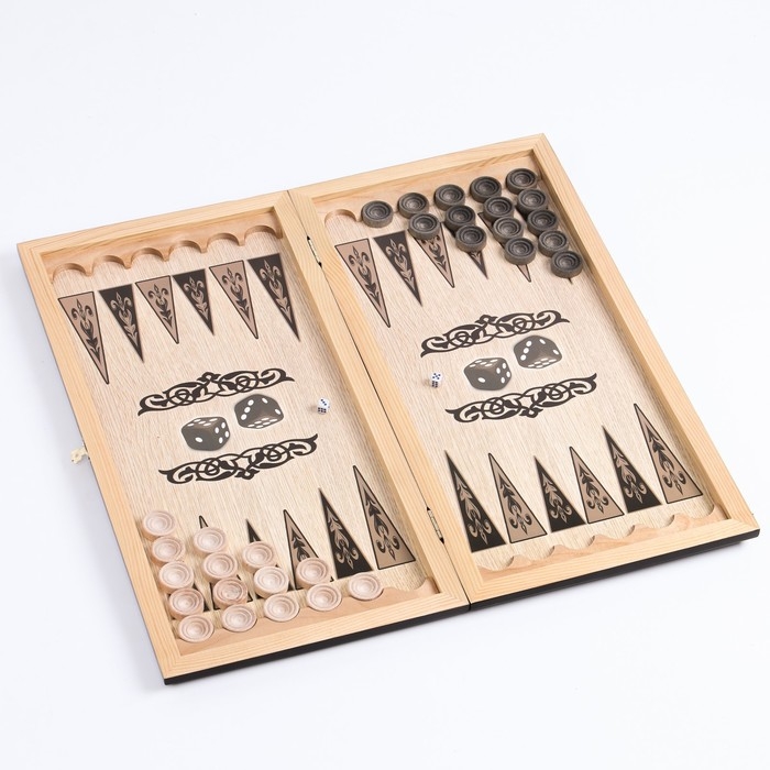 Нарды деревянные большие, настольная игра Нарды деревянные большие, настольная игра "Волк и орел", 50 x 50 см, с шашками