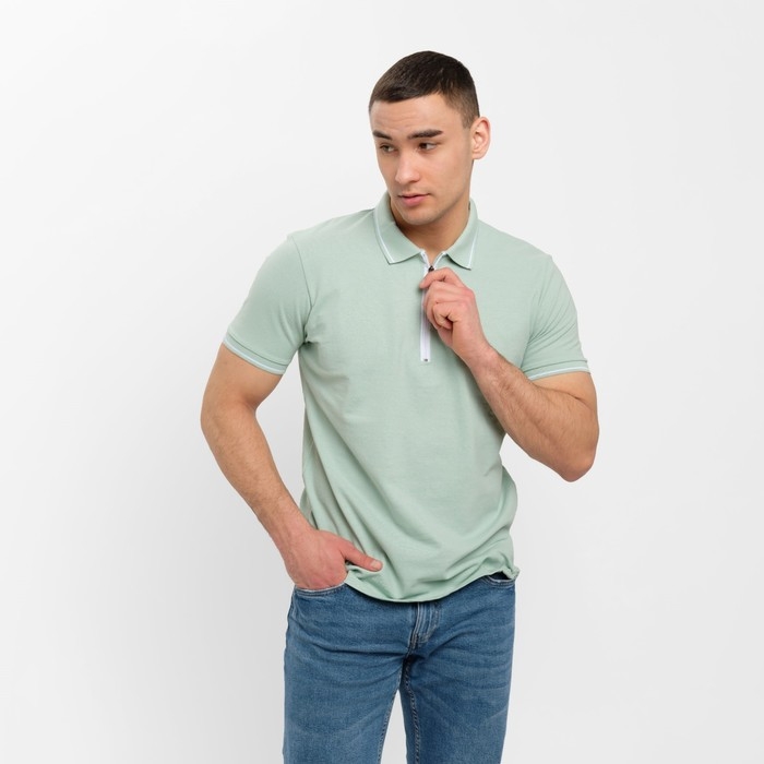 Футболка (поло) мужская MINAKU REGULAR FIT: цвет оливковый, р-р 52