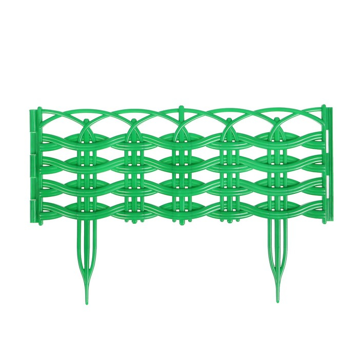 Ограждение декоративное, 25 &times; 300 см, 8 секций, пластик, зелёное, &laquo;Ивушка&raquo;