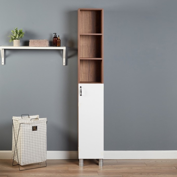 Пенал для ванной комнаты "Брит 30", Морское дерево винтаж, 30 х 30 х 190 см