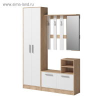 Комод-обувница Энтер, 900х343х816, Дуб сонома/Белый