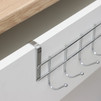 Вешалка на дверь на 8 крючков Доляна &laquo;Блеск&raquo;, 36&times;9&times;2 см, цвет хром