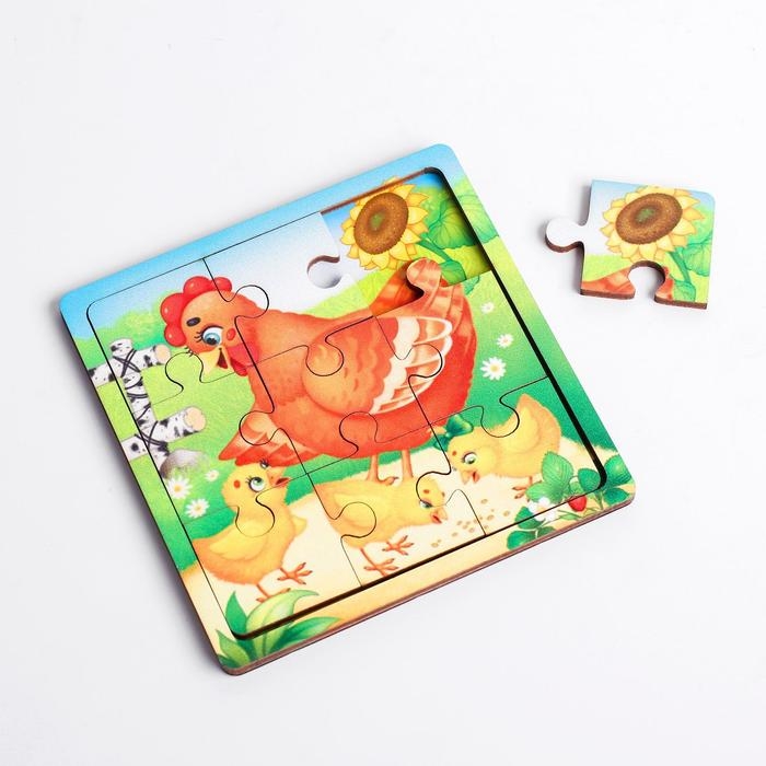 Пазл &laquo;Курица с цыплятами&raquo;, 9 деталей