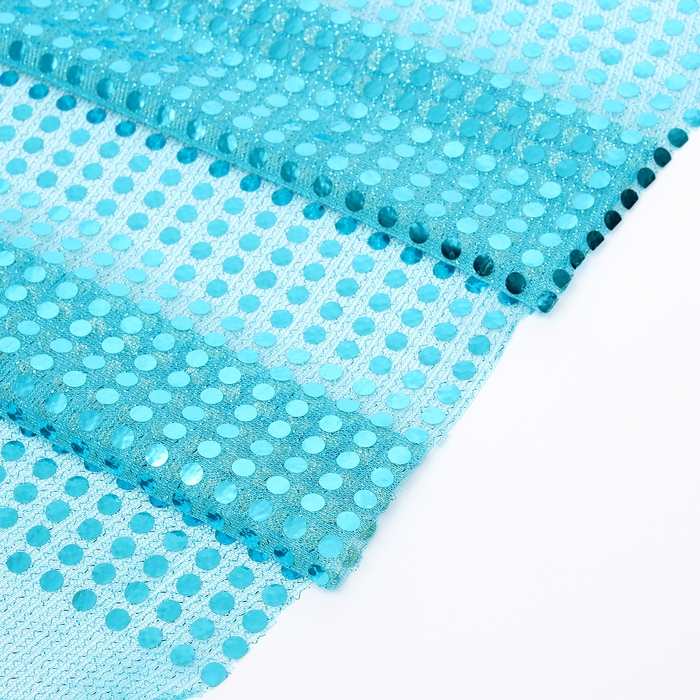 Отрез для рукоделия, сетка с пайетками, цвет бирюзовый, 47,5 × 50 см Отрез для рукоделия, сетка с пайетками, цвет бирюзовый, 47,5 × 50 см
