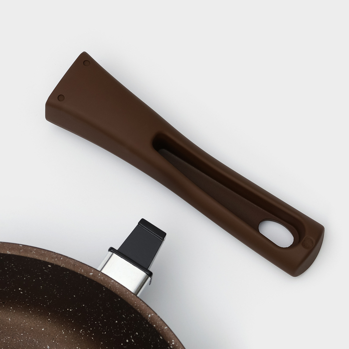 Сковорода, d=26 см, съёмная ручка, антипригарное покрытие, цвет кофейный мрамор Сковорода, d=26 см, съёмная ручка, антипригарное покрытие, цвет кофейный мрамор