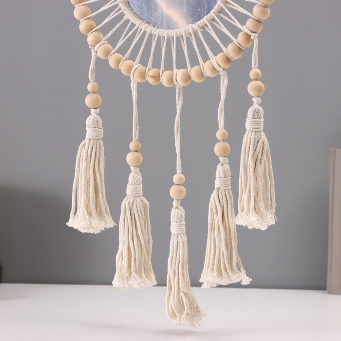 Ловец снов в технике макраме Ловец снов в технике макраме "Отражение" с зеркалом 27х60 см