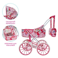 Коляска для кукол универсальная, с корзиной, сумкой, металлический каркас Коляска для кукол универсальная, с корзиной, сумкой, металлический каркас