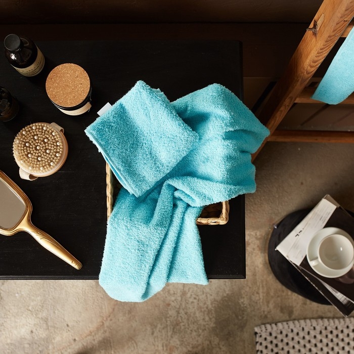 Полотенце махровое Экономь и Я 70*140 см, цв. голубой, 100% хлопок, 320 гр/м2