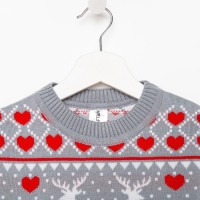 Джемпер вязаный детский KAFTAN "Новогодний" размер 34, (122-128 см), серый Джемпер вязаный детский KAFTAN "Новогодний" размер 34, (122-128 см), серый