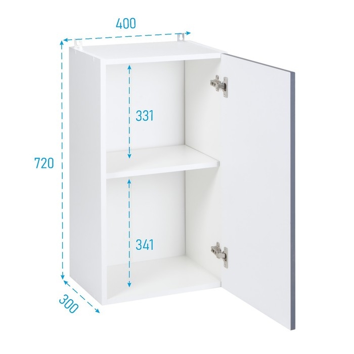 Шкаф навесной 400 Хельга, 400х300х720, Белый/Маренго софт МДФ