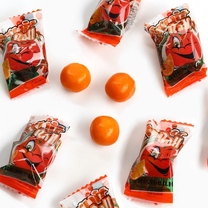 Жевательная резинка &laquo;Новогодняя почта&raquo; с начинкой и ароматом апельсина, 50 г.