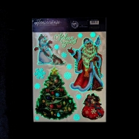 Наклейки новогодние, интерьерные со светящимся слоем &laquo;С Новым Годом!&raquo;, 21 х 29,7 см, Новый год