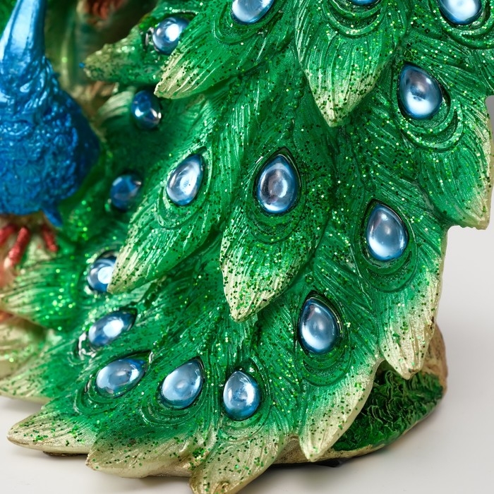 Сувенир полистоун "Два зелёных павлина" стразы 25,5х14х24 см