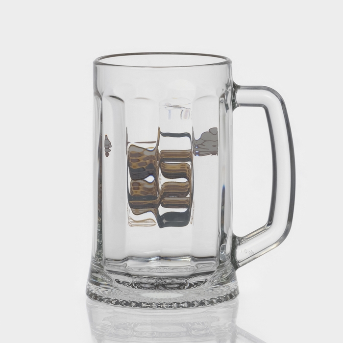 Кружка стеклянная для пива &laquo;Золотые змейки&raquo;, 500 мл, МИКС