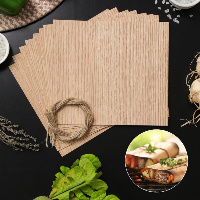 Гриль-бумага из древесины, 20&times;18 см, 8 шт/уп, дуб