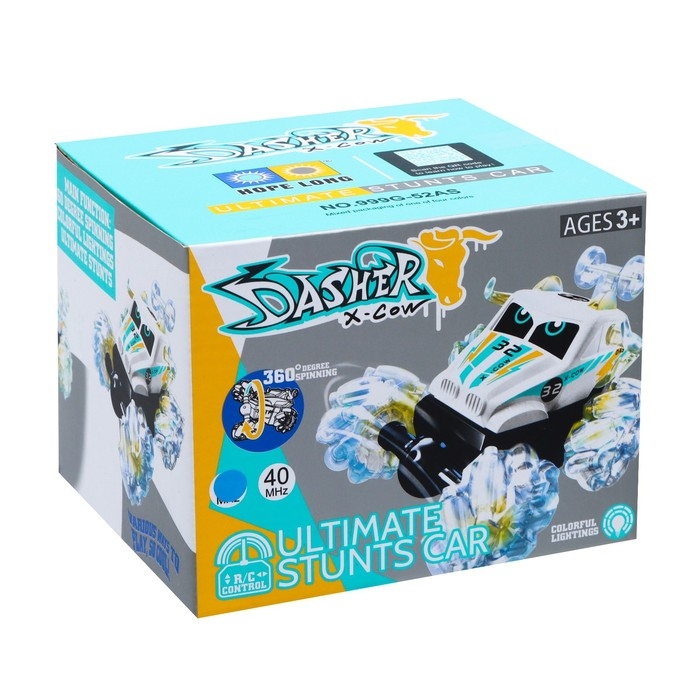 Машина-перевёртыш радиоуправляемая «Трюкач», работает от батареек, свет, цвет синий Машина-перевёртыш радиоуправляемая «Трюкач», работает от батареек, свет, цвет синий