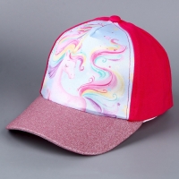 Кепка детская для девочки &laquo;Радужный единорог&raquo;, р-р. 52-54, 5-7 лет