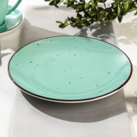 Тарелка фарфоровая плоская DOTS menta, d=20 см, цвет бирюзовый Тарелка фарфоровая плоская DOTS menta, d=20 см, цвет бирюзовый