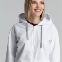 Толстовка на молнии с капюшоном Unit Siverga белая, размер 3XL