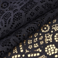 Кружевная эластичная ткань, 240 мм &times; 2,7 &plusmn; 0,5 м, цвет чёрный