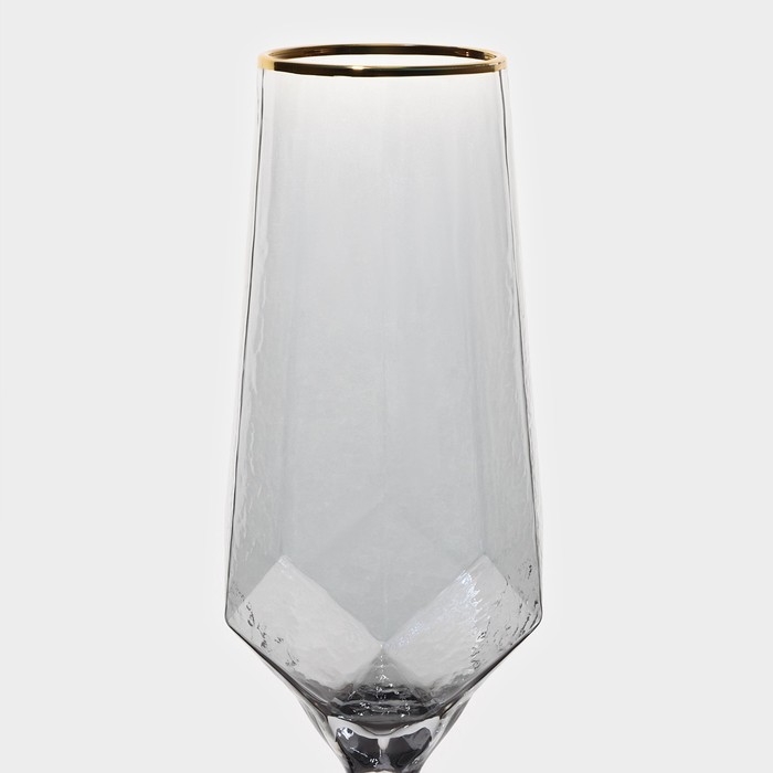 Набор бокалов для шампанского стеклянный Magistro «Дарио», 180 мл, 7×27,5 см, 6 шт, цвет графит Набор бокалов для шампанского стеклянный Magistro «Дарио», 180 мл, 7×27,5 см, 6 шт, цвет графит