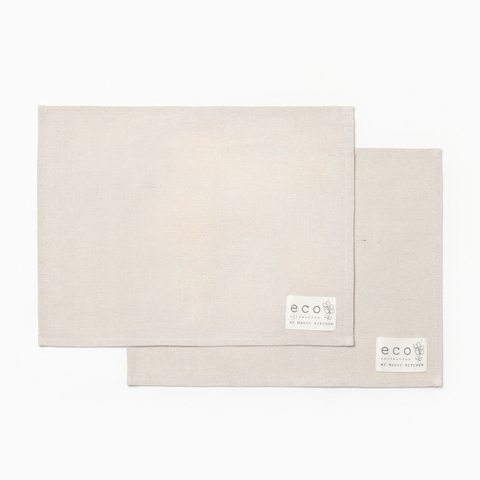 Набор салфеток Доляна My magic kitchen, 35х60&plusmn;2 см - 2 шт. хлопок, рогожка 160 г/м2