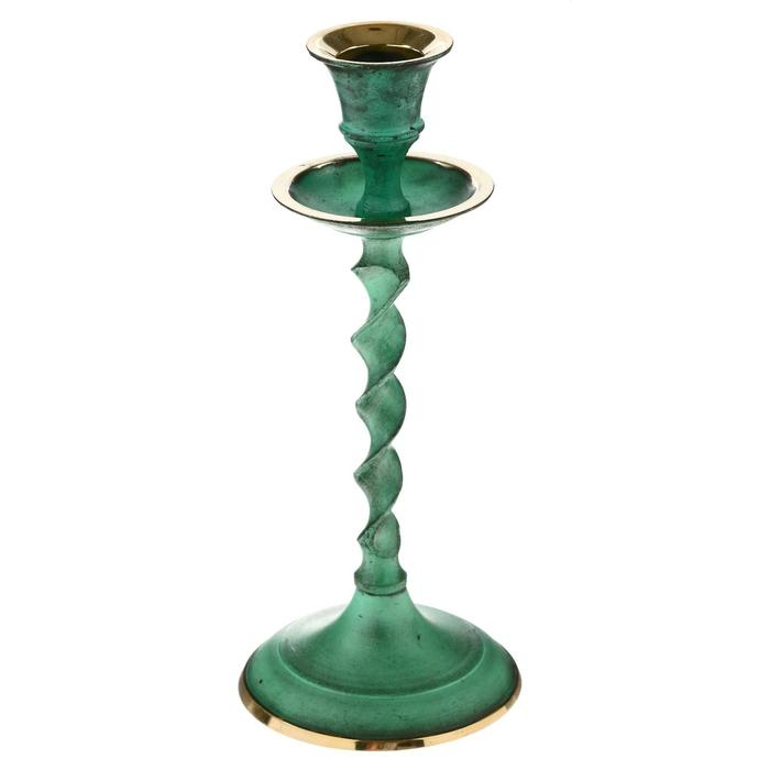 Подсвечник под старину Подсвечник под старину "Вираж" латунь 7,5х7,5х18 см