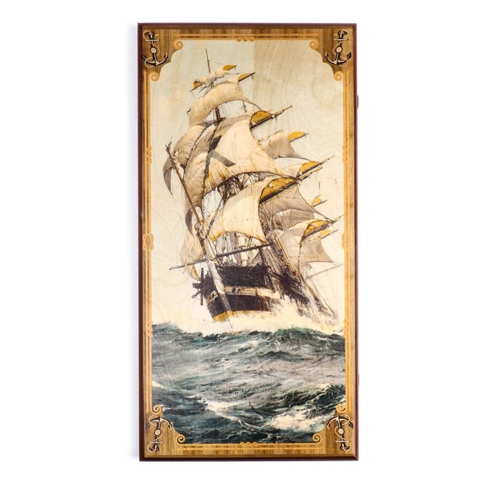 Нарды деревянные большие, настольная игра Нарды деревянные большие, настольная игра "Морские", 60 х 60 см, с шашками