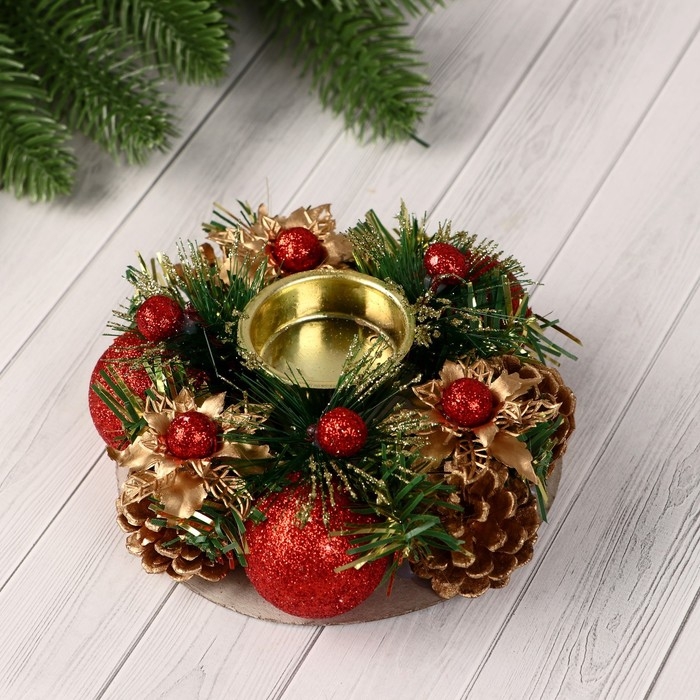 Подсвечник на одну свечу Подсвечник на одну свечу "Грациозо" с цветочками, 13 см