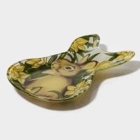 Блюдо стеклянное сервировочное Доляна &laquo;Кролик в цветах&raquo;, 21&times;13,5&times;1,8 см