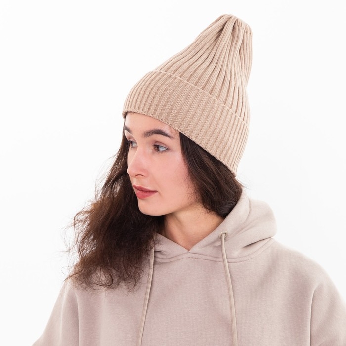 Шапка женская зимняя, цвет какао, размер 52-56 Шапка женская зимняя, цвет какао, размер 52-56