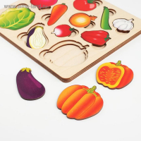 Развивающая доска «Часть и целое. Овощи» с разрезными вкладышами внутри Развивающая доска «Часть и целое. Овощи» с разрезными вкладышами внутри